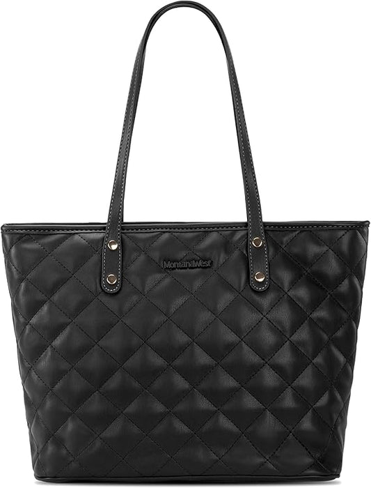 Quilted Tote Shoulder Bag for Women