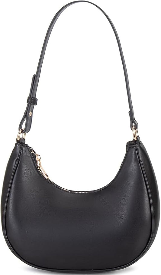 Crescent Shoulder Bag with Zipper Closure