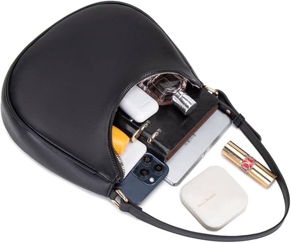 Crescent Shoulder Bag with Zipper Closure