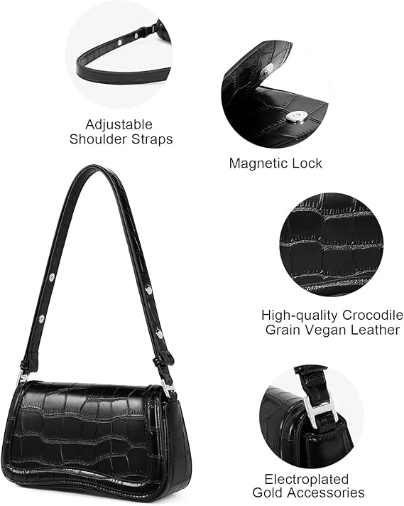 Compact Vegan Leather Shoulder Purse