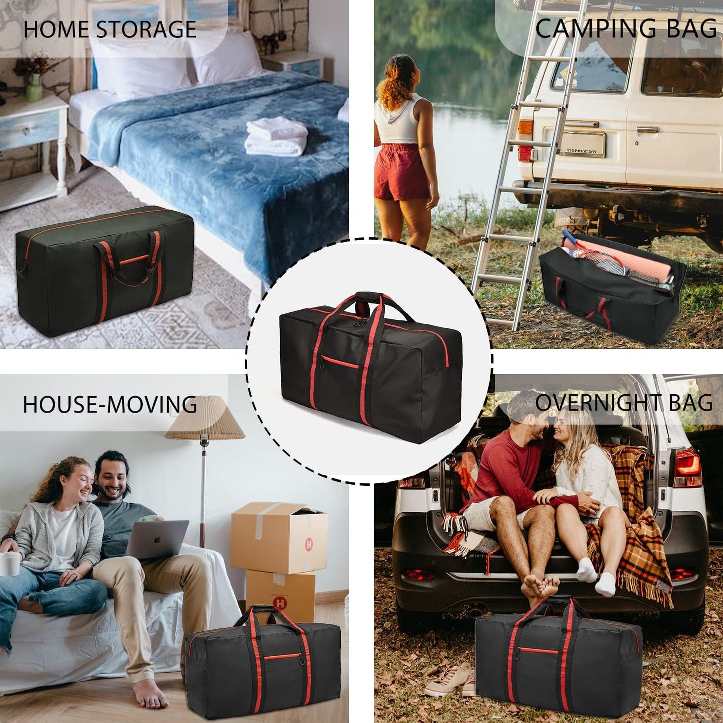 100L Foldable Duffel Bag for Travel and Campin