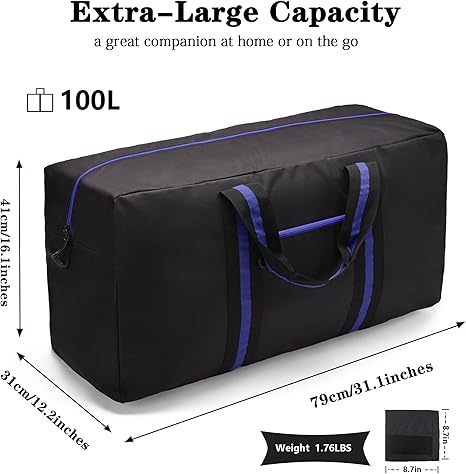 100L Foldable Duffel Bag for Travel and Campin