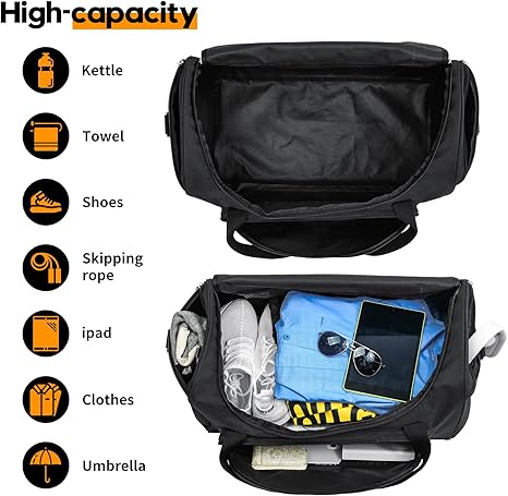Mens Gym Duffel Bag, 55L Large Sports and Workout Bag